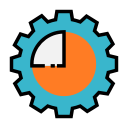 chart, gear, graph, seo, setting, settings svg vector icon