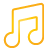basic, music, yellow icon