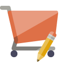 shopping,cart,pencil icon