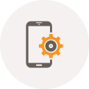 configuration, development, gear, mobile, preferences, settings, smartphone svg vector icon