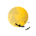 bat, halloween, moon, scary icon