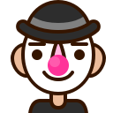 clown, emoji, emot, funny, happy, man, smiley svg vector icon