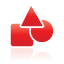 red, shapes icon