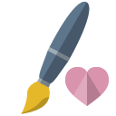 brush,heart icon