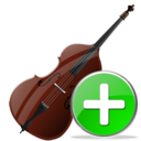 contrabass,add,instrument,plus icon
