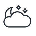cloud, cloudy, moon, night, star, stars, weather svg vector icon