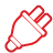 basic, plug, red icon