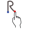 gestureworks, letter, r, stroke, uppercase icon