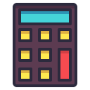 calculator, math, school, tool svg vector icon