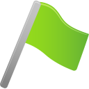 flag, green icon