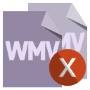 file,format,wmv,cross icon