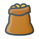 bag, coins, gold, treasure svg vector icon