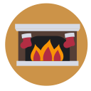 christmas, fireplace, glow, stocking, warm svg vector icon