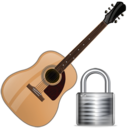guitar,lock,instrument,locked,security icon