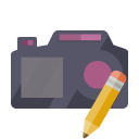 camera,pencil icon