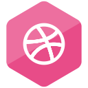 colored, dribbble, hexagon, high quality, media, social, social media svg vector icon