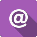@, at, email, mail, purple, shadow, square svg vector icon