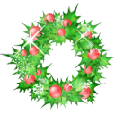 christmas, garland, holly icon
