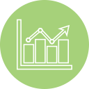 analytics, bar, graph, statistics svg vector icon