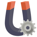 physics,magnet,gear icon