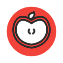 appel, fruit, red, sliced, vegetable svg vector icon