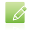 document, edit, green icon
