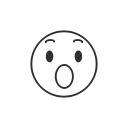 amazed emoji, emoji, facebook, fb reaction svg vector icon