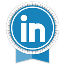 linkedin, ribbon, social icon