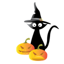 cat, halloween, hauted, pampkins, scary icon