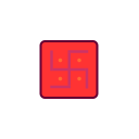 diwali, festival, hinduism, religion, swastik svg vector icon