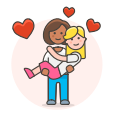 arms, couple, hold, in, lesbian, love svg vector icon