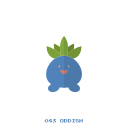 grass, kanto, oddish, pokemon svg vector icon