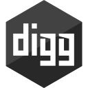 digg, gloss, hexagon, media, social svg vector icon