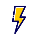 flash, fulmine, giallo, light, power, storm, yellow svg vector icon
