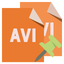 file,format,avi,push,pin icon