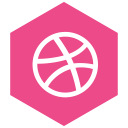 dribbble, six svg vector icon