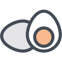 boiled egg, egg yolk, eggs, hard boiled egg, yolk svg vector icon