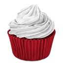 cupcake, desert, red icon