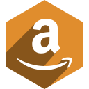 amazon, hexagon, media, shadow, social svg vector icon