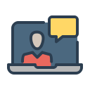 call to parents, communication, resolutions, screen, skype, socialize, talk svg vector icon