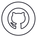 circles, code, github, line, neon, share, social svg vector icon