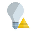 ligthbulb,off,pyramid icon