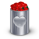 bin, recycle, roses icon