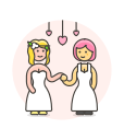 dance, gawns, lesbian, wedding svg vector icon