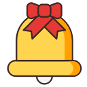 bell, christmas, church, ribbon, ring svg vector icon