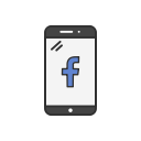 facebook, mobile, phone, social media svg vector icon