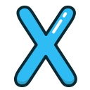 alphabet, blue, letter, letters, x svg vector icon