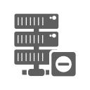 database, hosting, minus, network, remove, server svg vector icon