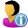 female, information, user icon
