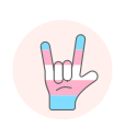 flag, hand, rock, transgender svg vector icon